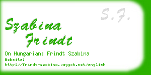 szabina frindt business card